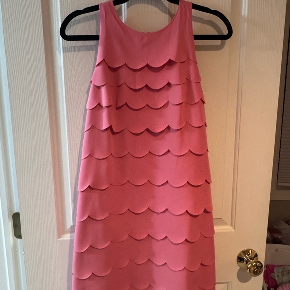Pink Scalloped Sleeveless Dress - Picture 1 of 3